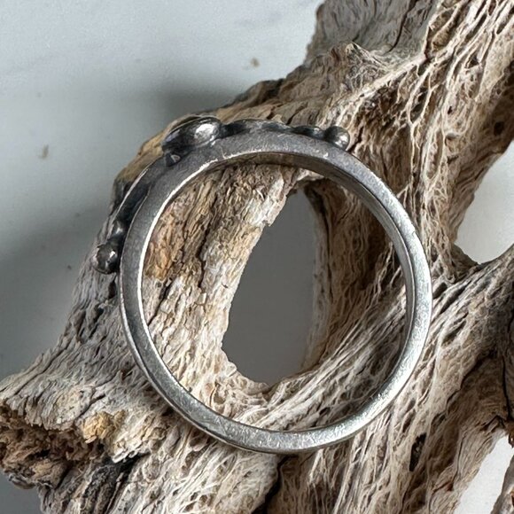 Sterling Silver Tiger Eye Cabochon Ring With Swirl Design Made In Mexico Size 6 - Picture 9 of 9